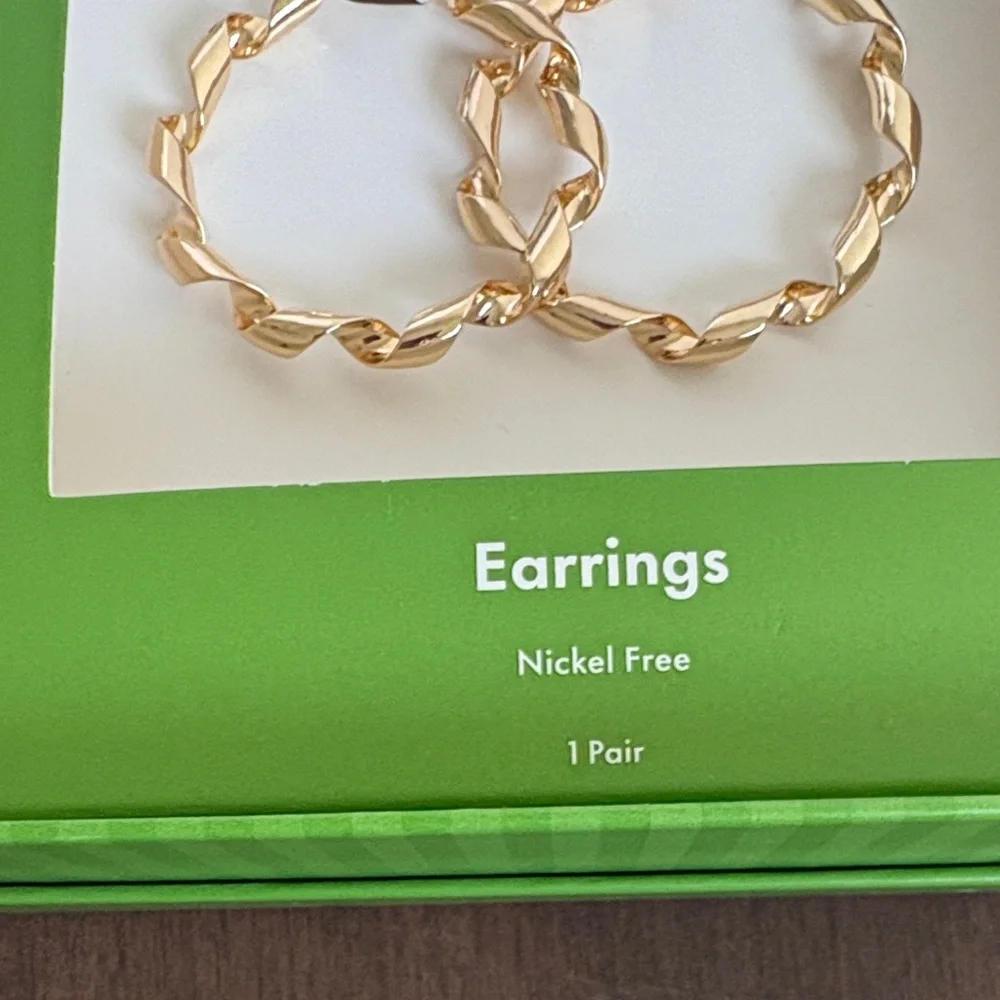 Kate Spade Gold Ribbon Hoop Earrings - Picture 3 of 6